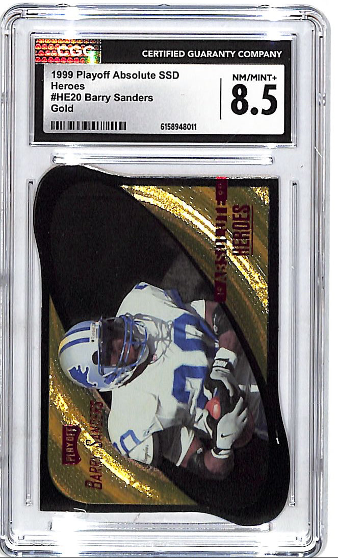 1999 Playoff Absolute SSD Barry Sanders Heroes Gold CGC 8.5 Lions