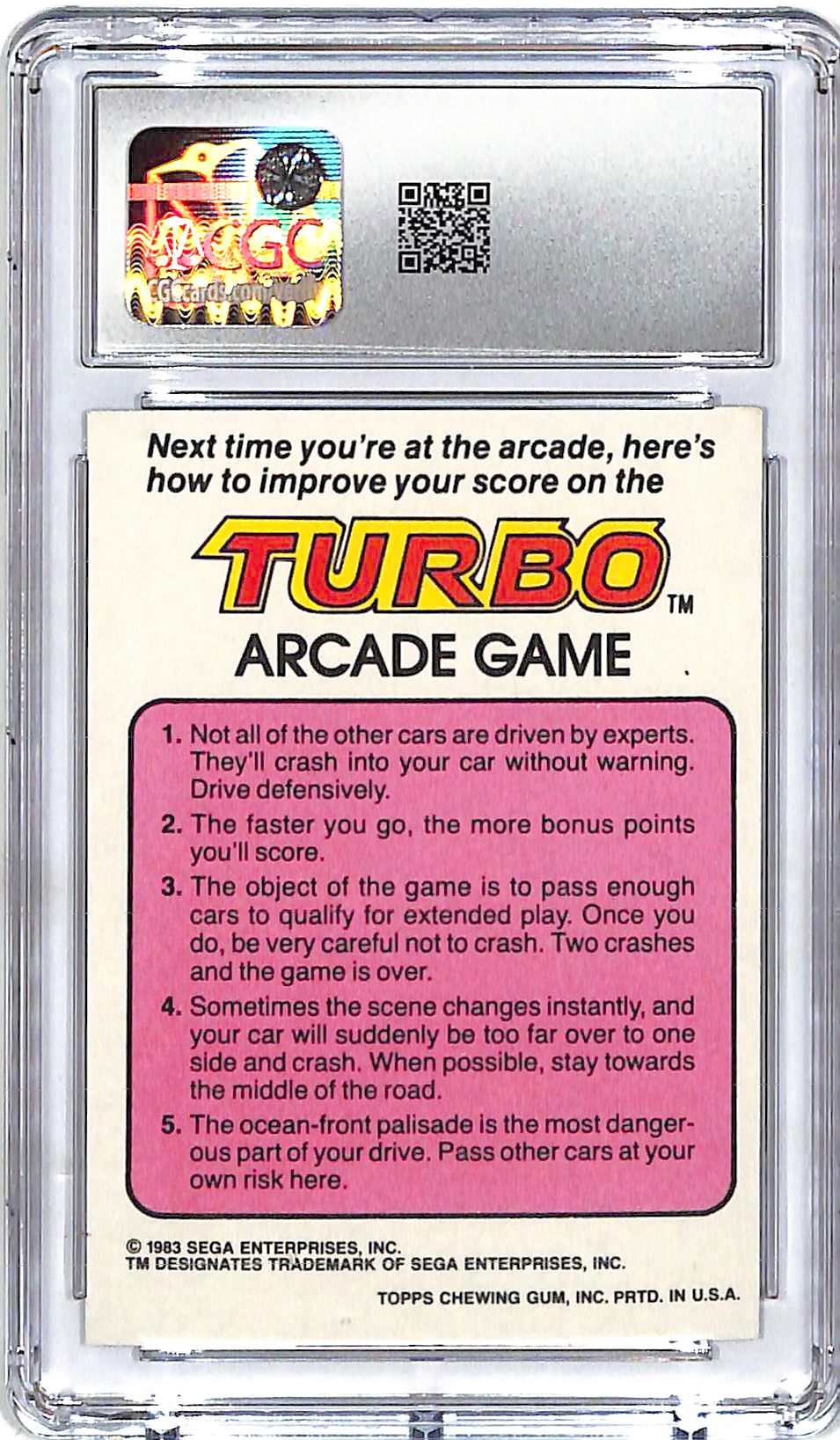 1983 Topps Video City Turbo Really Moves Game Tips CGC 8