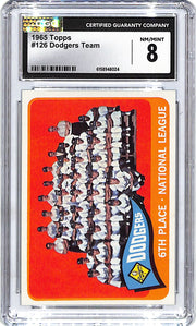 1965 Topps Dodgers Team Card #126 CGC 8