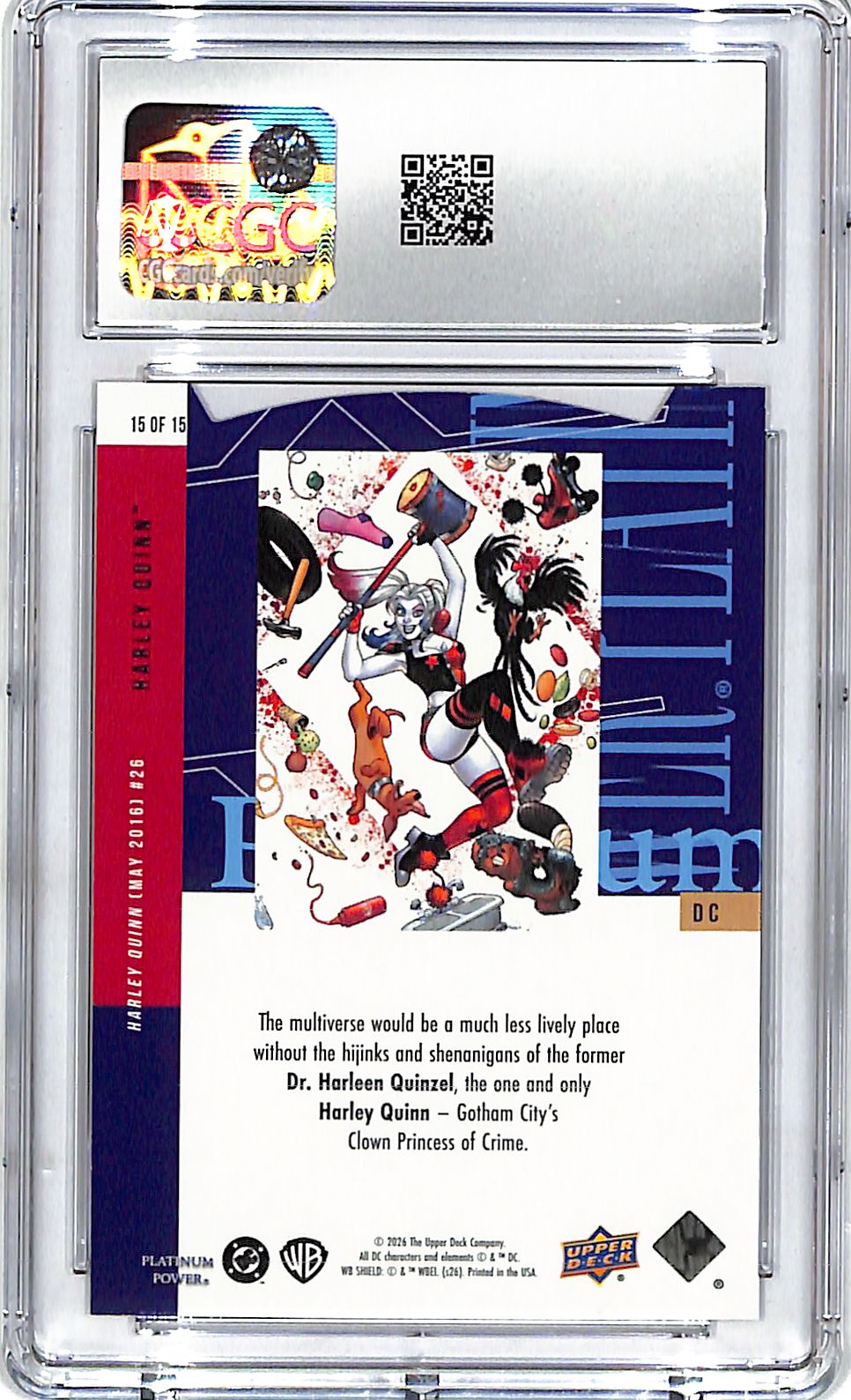 2026 Upper Deck CDD Conference Harley Quinn Platinum Power #15 CGC 9.5