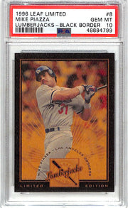 1996 Leaf Limited Mike Piazza Lumberjacks Black Border /500 PSA 10 Dodgers