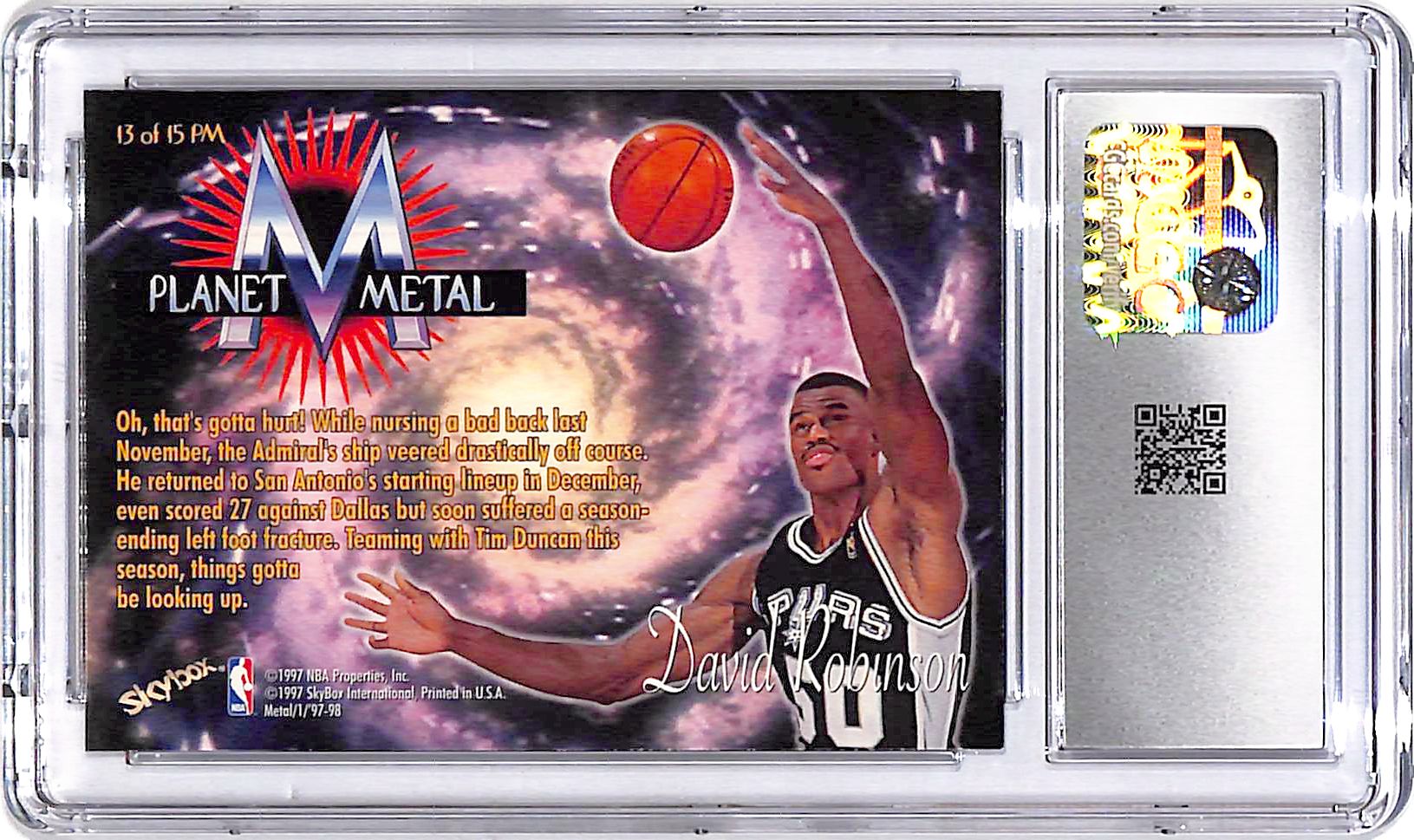 1997-98 Metal Universe David Robinson Planet Metal CGC 8.5 Spurs