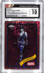 2025 Topps Chrome Marvel Domino Rose Gold Mini Diamond Refractor /40 CGC 10