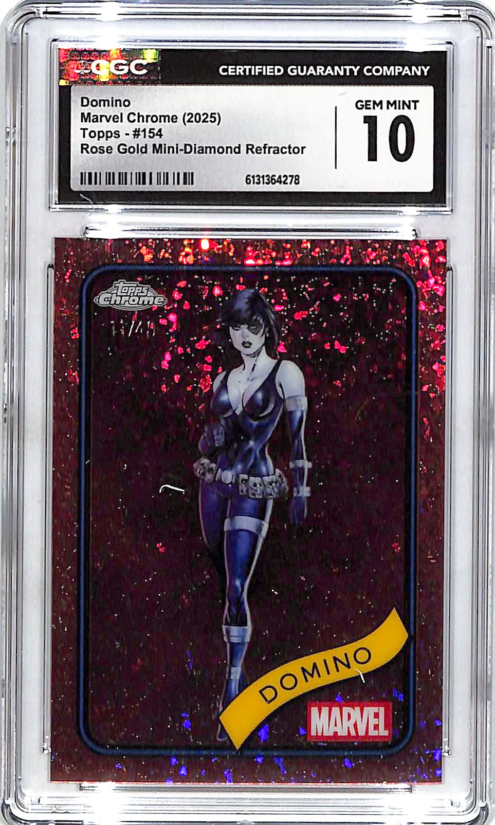 2025 Topps Chrome Marvel Domino Rose Gold Mini Diamond Refractor /40 CGC 10