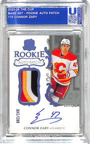 2023-24 Upper Deck The Cup Connor Zary Auto Autograph Rookie RC Patch Jersey RPA /249