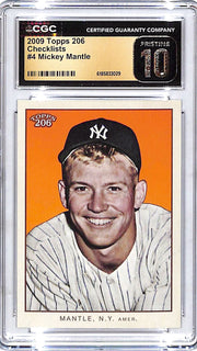 2009 Topps 206 Mickey Mantle Checklists #4 CGC 10 Pristine Yankees