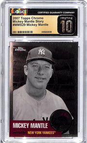 2007 Topps Chrome Mickey Mantle Story CGC 10 Pristine Yankees