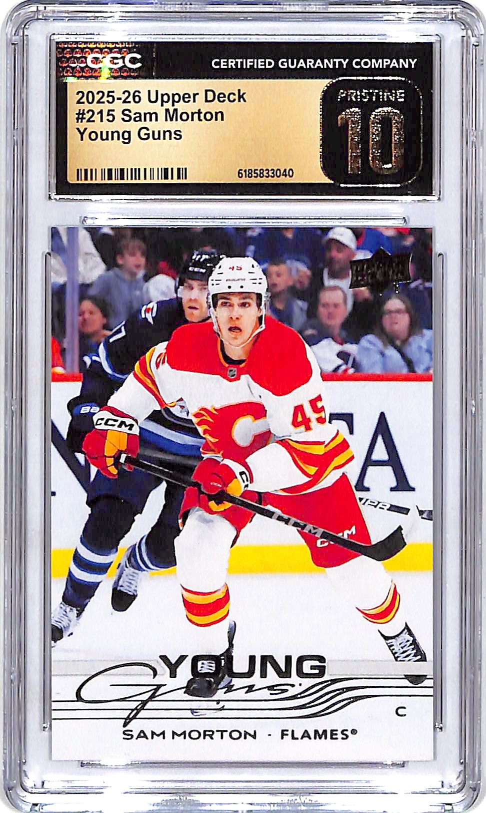 2025-26 Upper Deck Sam Morton Young Guns Rookie RC #215 CGC 10 Pristine Flames