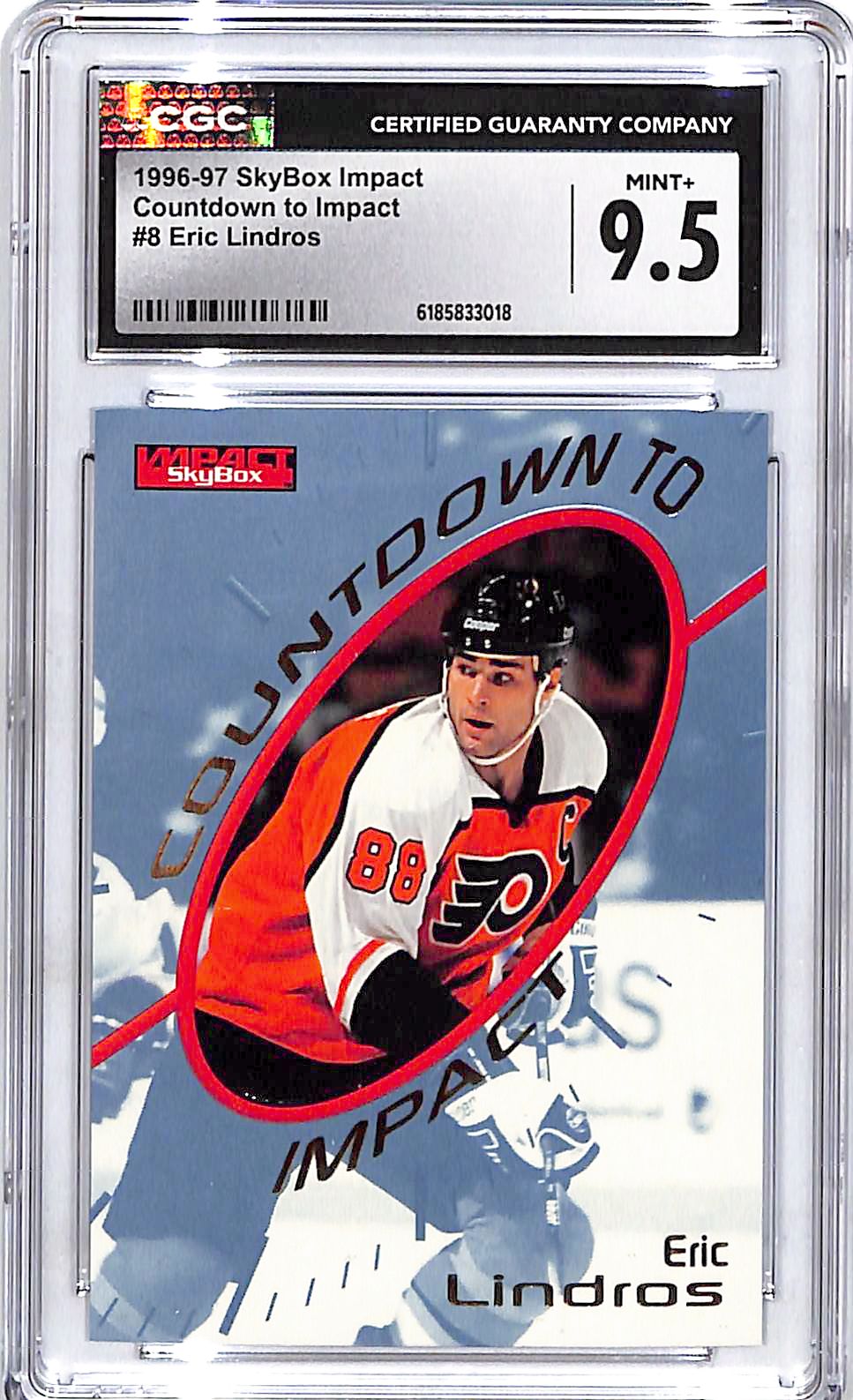 1996-97 SkyBox Impact Eric Lindros Countdown to Impact CGC 9.5 Flyers