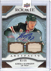 2020-21 Upper Deck Artifacts Kirill Kaprizov Auto Autograph Rookie RC Patch Jersey /35 Wild