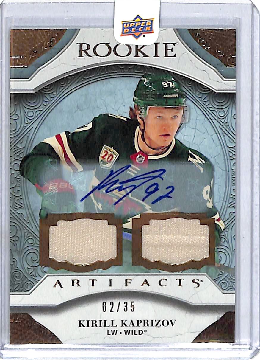 2020-21 Upper Deck Artifacts Kirill Kaprizov Auto Autograph Rookie RC Patch Jersey /35 Wild