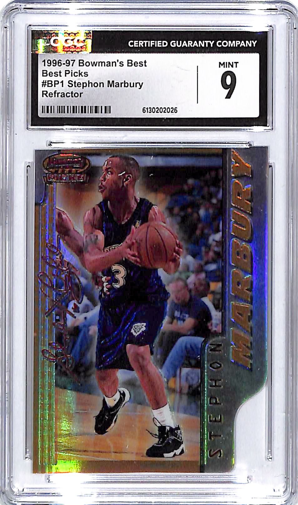 1996-97 Bowman's Best Stephon Marbury Best Picks Refractor CGC 9
