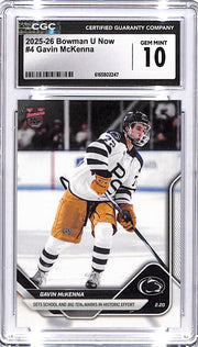 2025-26 Bowman U Now Gavin McKenna Rookie RC #4 CGC 10 Penn State
