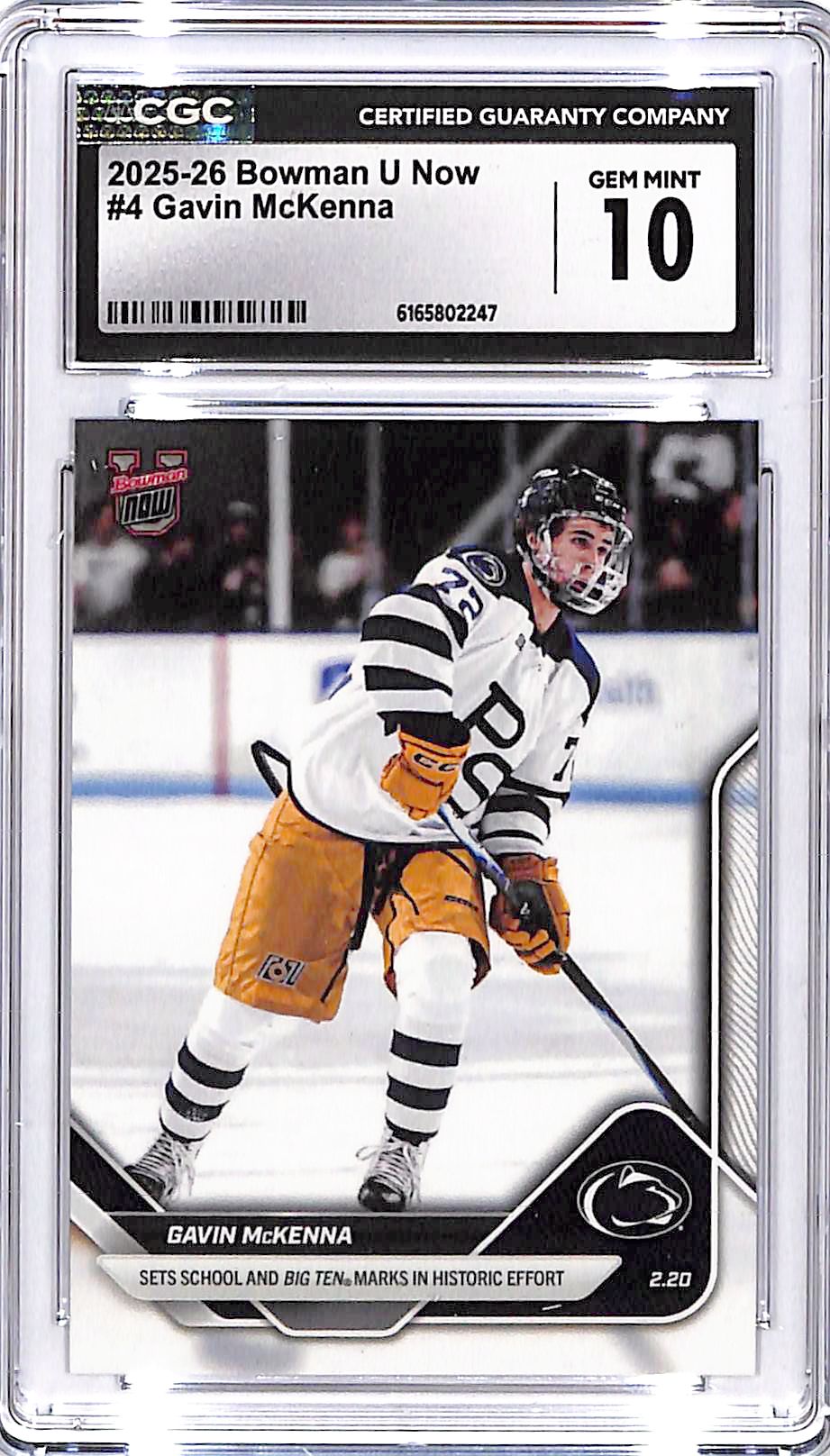 2025-26 Bowman U Now Gavin McKenna Rookie RC #4 CGC 10 Penn State