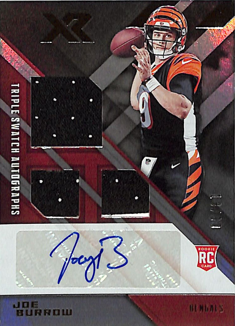 2020 XR Joe Burrow Auto Autograph Rookie RC Patch Jersey /30 Bengals