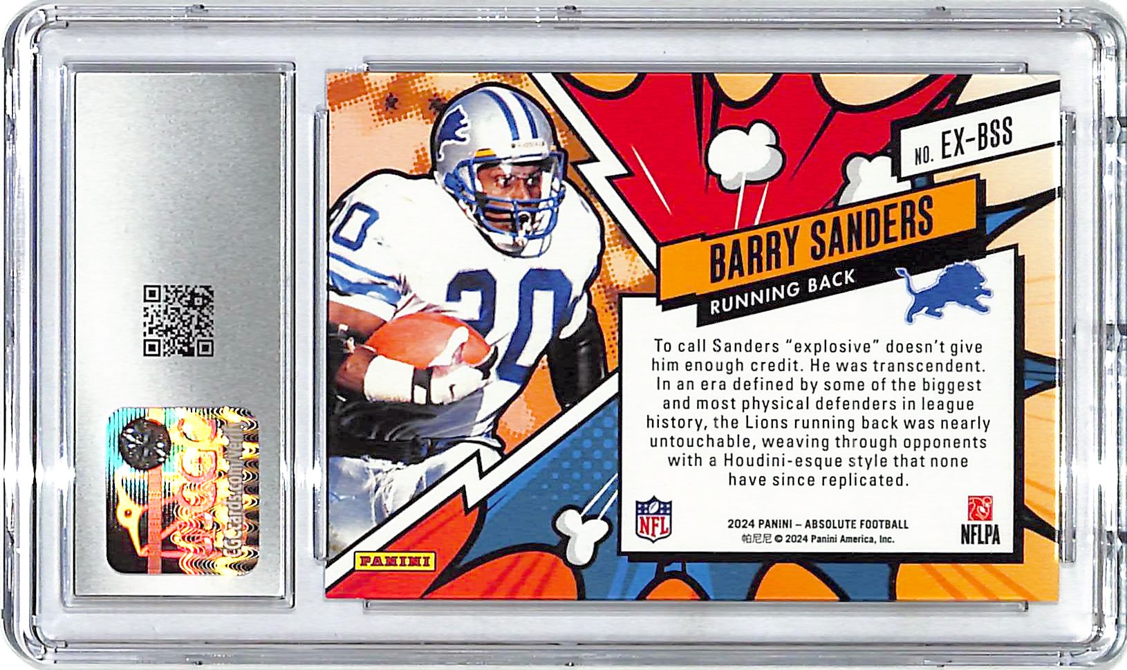 2024 Absolute Barry Sanders Explosive CGC 10 Lions