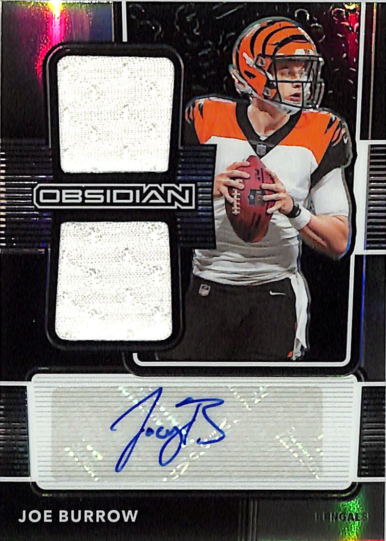2020 Obsidian Joe Burrow Auto Autograph Rookie RC Patch Jersey /100 Bengals