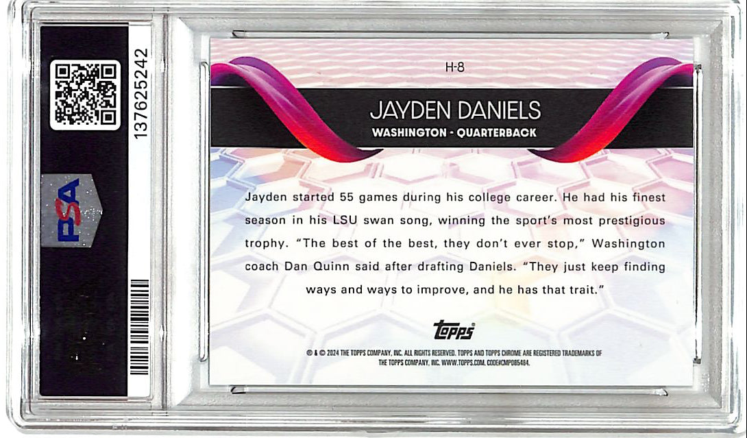 2024 Topps Chrome Jayden Daniels Helix Rookie RC PSA 10 Commanders