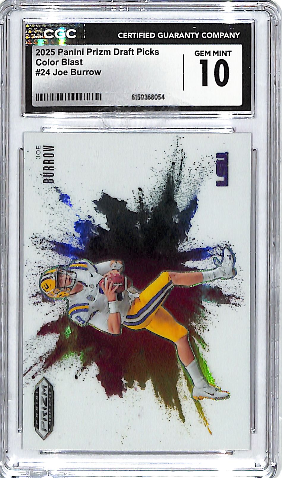 2025 Prizm Draft Picks Joe Burrow Color Blast #24 CGC 10 LSU