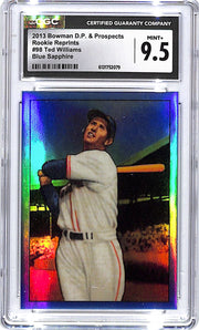 2013 Bowman Draft Picks Prospects Ted Williams Rookie Reprints Blue Sapphire CGC 9.5