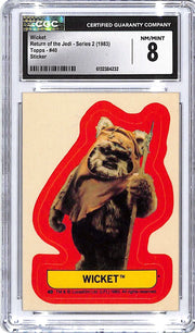 1983 Topps Star Wars Return of the Jedi Series 2 Wicket Sticker #40 CGC 8