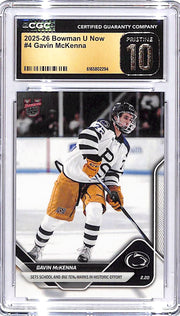 2025-26 Bowman U Now Gavin McKenna Rookie RC #4 CGC 10 Pristine Penn State