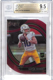 2020 Select Justin Herbert Rookie RC Red Die Cut #344 BGS 9.5 Chargers