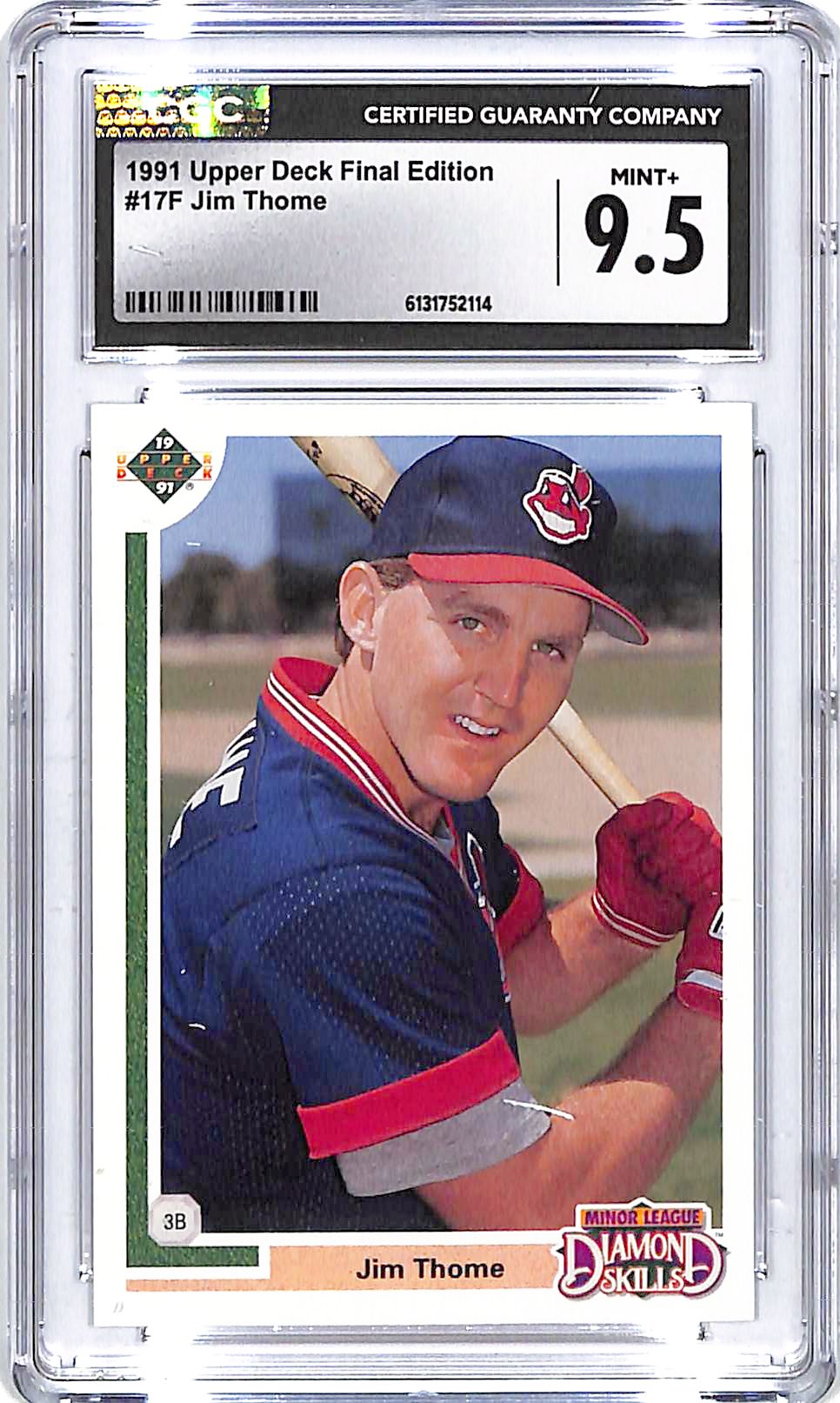 1991 Upper Deck Final Edition Jim Thome Rookie RC #17F CGC 9.5 Indians