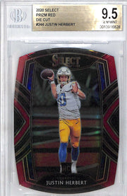 2020 Select Justin Herbert Rookie RC Red Die Cut #244 BGS 9.5 Chargers