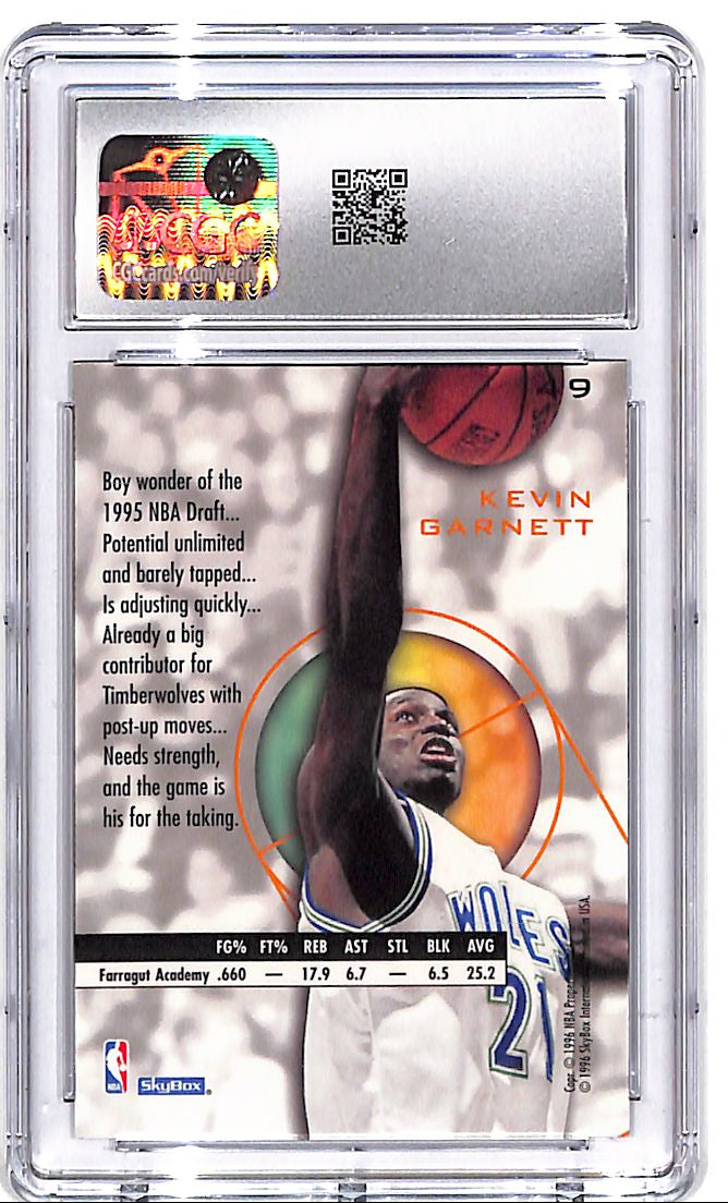 1995-96 Skybox E-XL Kevin Garnett Rookie RC #49 CGC 10 Timberwolves