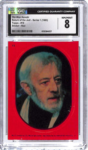 1983 Topps Star Wars Return of the Jedi Obi-Wan Kenobi Sticker Red #19 CGC 8