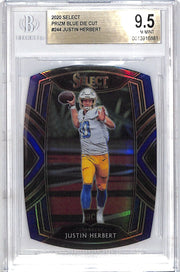 2020 Select Justin Herbert Rookie RC Blue Die Cut #244 BGS 9.5 Chargers