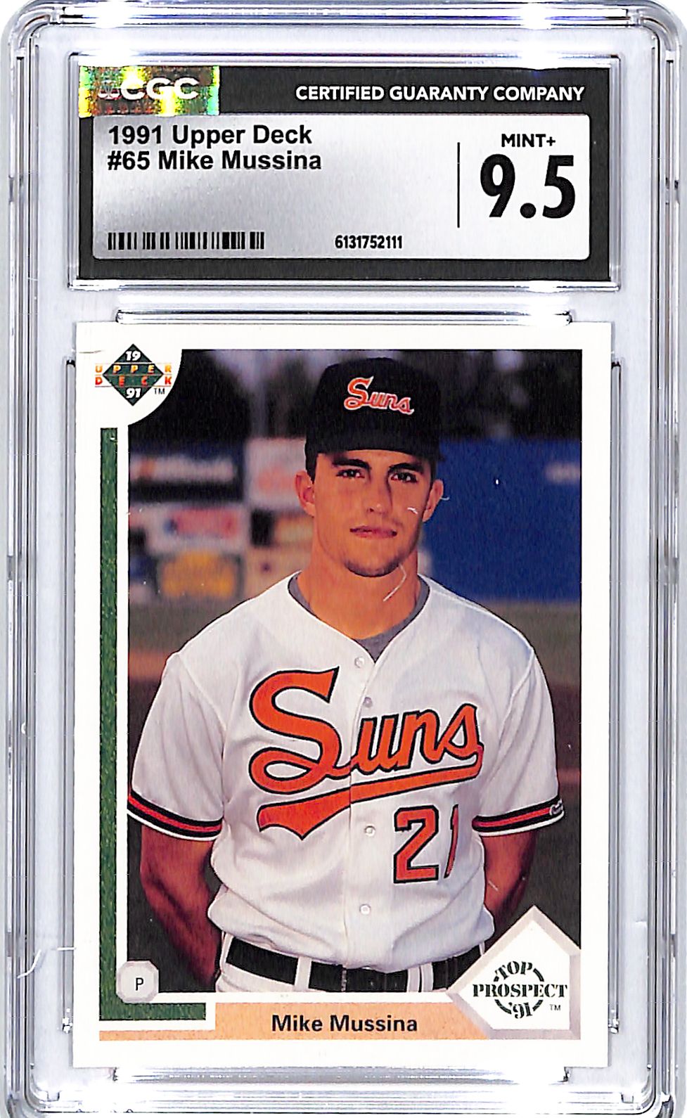 1991 Upper Deck Mike Mussina Rookie RC #65 CGC 9.5 Orioles
