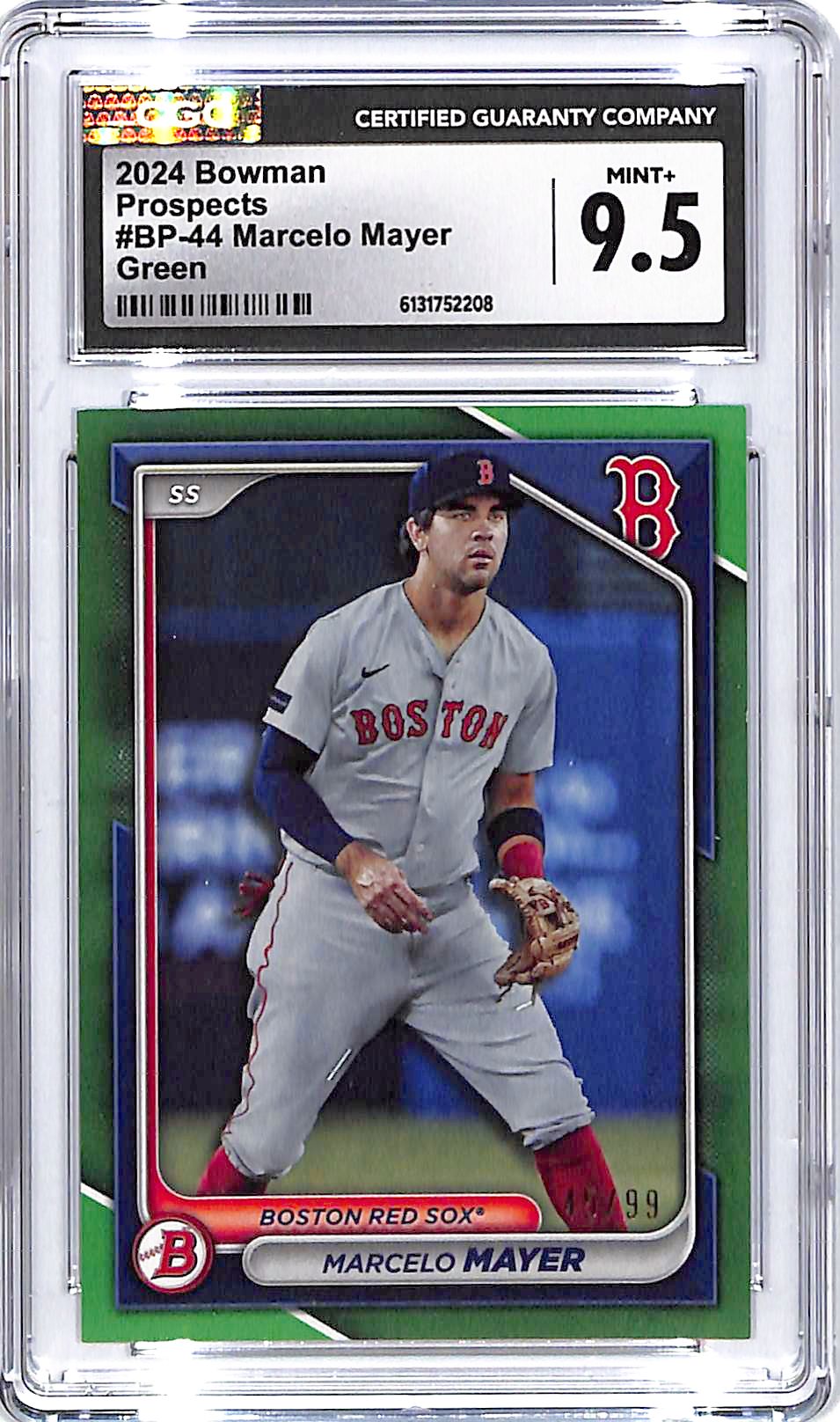 2024 Bowman Marcelo Mayer Prospect Green Rookie /99 CGC 9.5 Red Sox