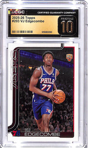 2025-26 Topps VJ Edgecombe Rookie RC #203 CGC 10 Pristine 76ers