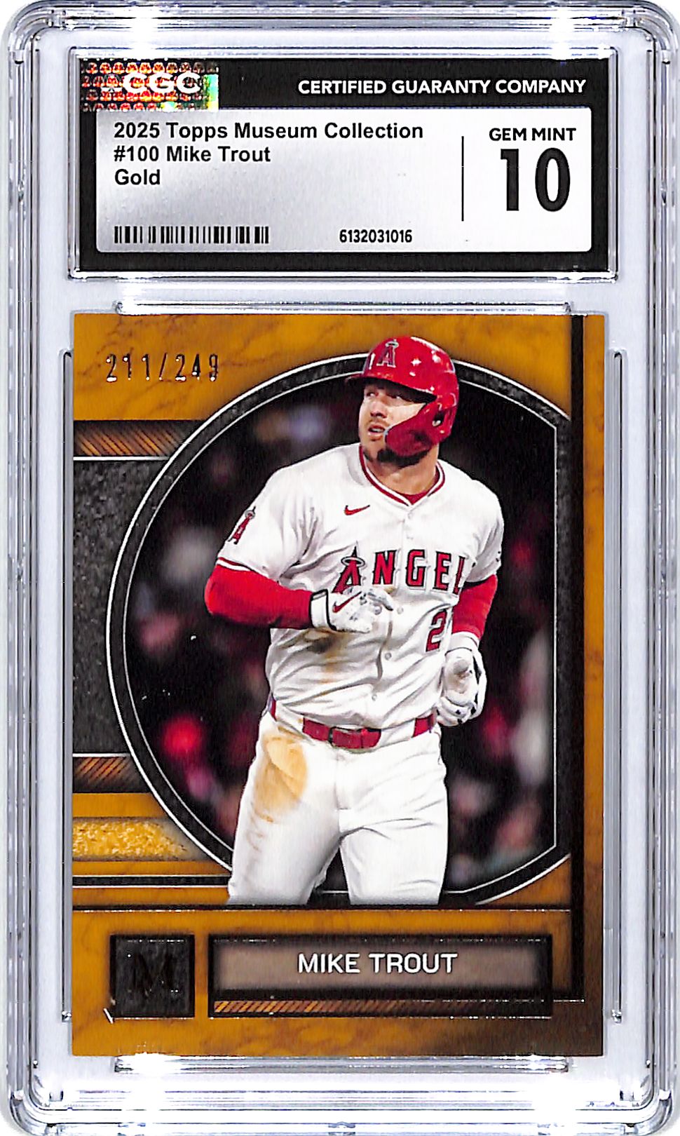 2025 Topps Museum Collection Mike Trout Gold /249 CGC 10 Angels