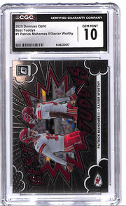 2025 Donruss Optic Patrick Mahomes Xavier Worthy Best Tuddys CGC 10 Chiefs