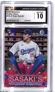 2025 Bowman Chrome Roki Sasaki Hobby Stars Rookie RC CGC 10 Dodgers
