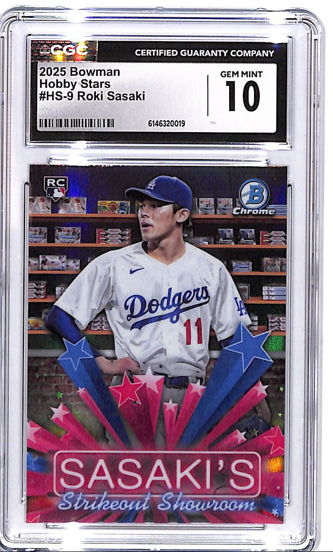 2025 Bowman Chrome Roki Sasaki Hobby Stars Rookie RC CGC 10 Dodgers
