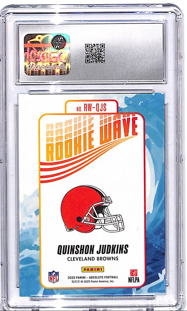 2025 Absolute Quinshon Judkins Rookie Wave Orange /75 RC CGC 10 Browns