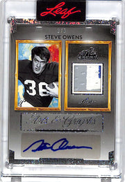2026 Leaf Art of Sport Steve Owens Auto Autograph Jersey Patch