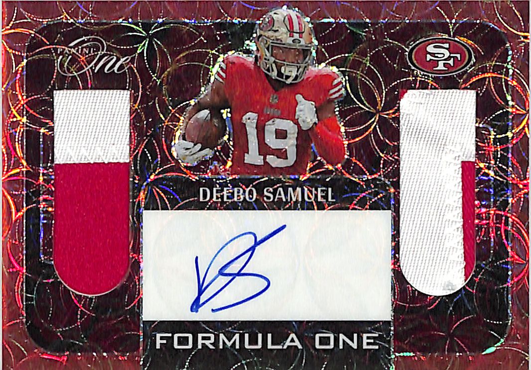 2022 Panini One Deebo Samuel Auto Autograph Patch Jersey Formula One /15 Red 49ers