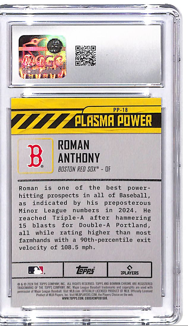 2024 Bowman Chrome Draft Roman Anthony Plasma Power Rookie RC CGC 10 Red Sox