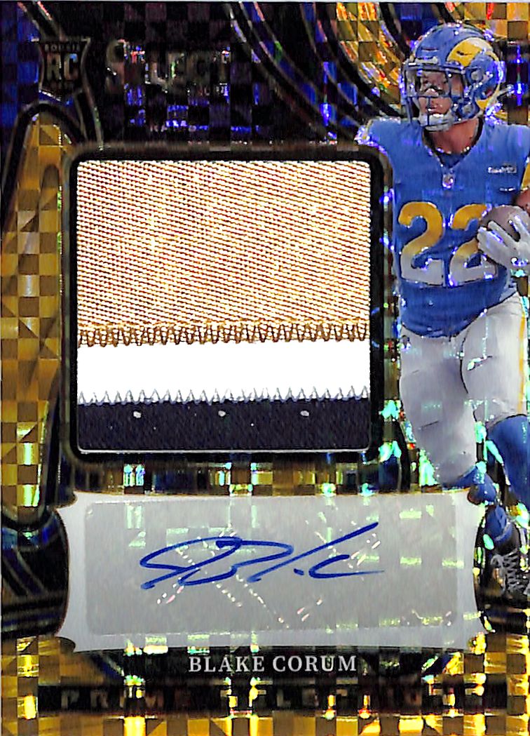2024 Select Blake Corum Auto Autograph Rookie RC Patch Gold /10 Jersey Rams
