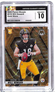 2025 Mosaic Will Howard Gold Wave Rookie RC /10 CGC 10 Steelers