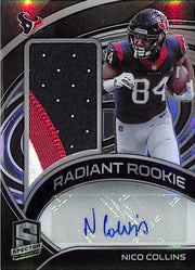 2021 Spectra Nico Collins Auto Autograph Rookie RC Patch Jersey /99 Texans