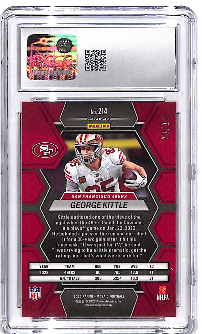 2023 Mosaic George Kittle Gold /10 CGC 10 49ers
