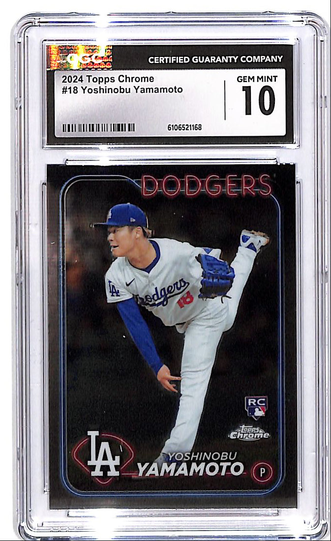 2024 Topps Chrome Yoshinobu Yamamoto Rookie RC CGC 10 Dodgers