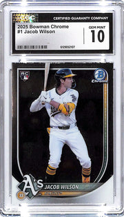 2025 Bowman Chrome Jacob Wilson Rookie RC #1 CGC 10 Athletics