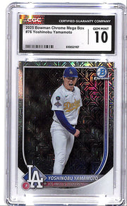 2025 Bowman Chrome Yohsinobu Yamamoto Mega Box Mojo Refractor CGC 10 Dodgers